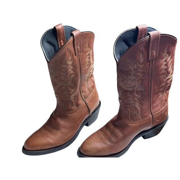 Laredo Saw Mill Boots 12" Shaft Mens Size 9EW Cowboy Western Brown Briar 68494 - Picture 3 of 7